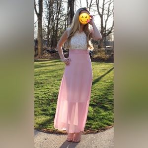 Pink Lace Detail Dress